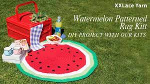 crochet watermelon rug with lace yarn