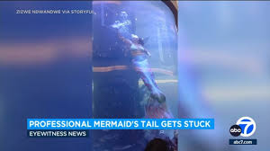 ping mall mermaid struggles for air