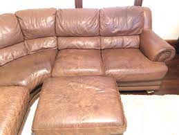 6 piece natuzzi brown leather sectional