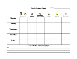 Weekly Hygiene Chart Elementary Special Education