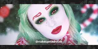 candy cane makeup with coloured