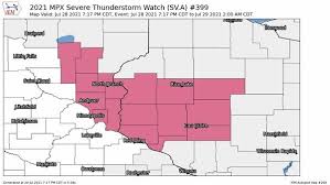 The severe weather map provides you with weather watches & warnings for your area so you can prepare for what's ahead. Particularly Dangerous Severe Thunderstorm Watch Includes Northeast Twin Cities Mpr News