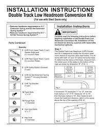 installation instructions double track