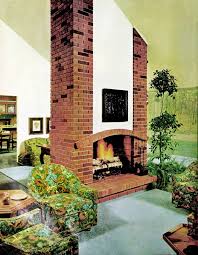 A Tall Brick Fireplace Was The Star Of