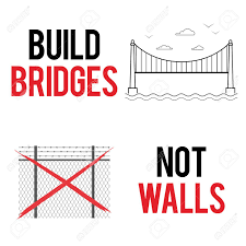 Build Bridges Not Walls Text Creative Modern Poster Flyer Template