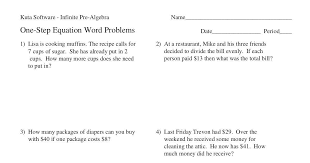 one step word problems m answer and