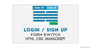 html login and signup form with css