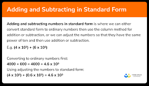 Adding Standard Form Gcse Maths