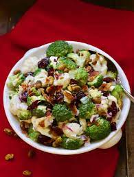 Broccoli Cauliflower Cranberry Salad gambar png