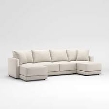 Sitting atop tapered solid wood legs, it has a soft rounded chaise, a curvaceous backrest, and tufted seat cushions. U Shaped Sectional Sofas Couches Crate And Barrel