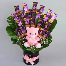 chocolate box with teddy dp saini florist