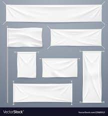 textile banners white blank cloth