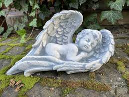 Concrete Baby Angel Wings Cherub Garden