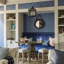 Dining Space Blue Textured Wallpaper