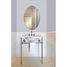 Oval vanity mirrors for bathroom. Glacier Bay 21 In W X 31 In H Frameless Oval Beveled Edge Bathroom Vanity Mirror In Silver 81187 The Home Depot
