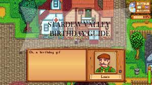 stardew valley birthday guide gifts