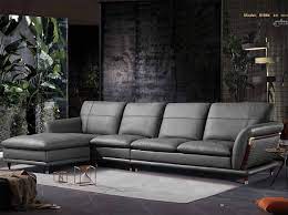 dark grey top grain leather sectional sofa contemporary esf 9180