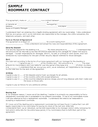 Roommate Agreement Template Roommate Agreement Contract Create
