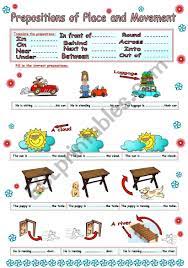 prepositions of place and movement