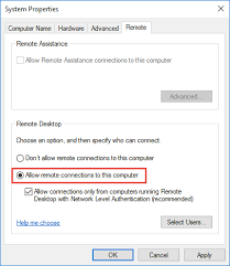 enable remote desktop rdp connections