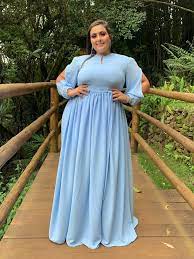 Vestido Fabiana Madrinha de Casamento Azul Serenity - Tá na Mala