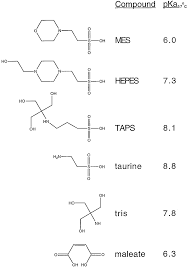 Chemical Structures Of The Ph Buffers Mes Hepes And Taps