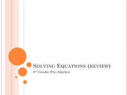 Ppt Solving Equations Review