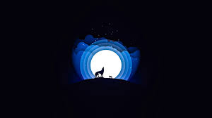 wolf howling moon minimalist silhouette
