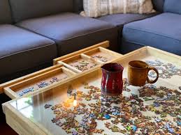 Rustic Puzzle Coffee Table With