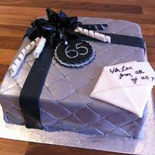65th Birthday Cake Man Cake Fondant Bow Gift Cake By Maggie  gambar png