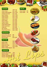 menu at hot lips restaurant jhargram