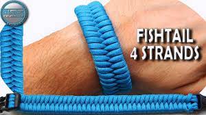Attach the paracord to the buckle and measure it on your wrist for size. Paracord Fishtail Braid How To Make Paracord Bracelet Fishtail 4 Strands Diy Paracord Bracelet Fishtail World Of Paracord Youtube The Fishtail Braid Looks Elaborate And Will Become A Favorite For