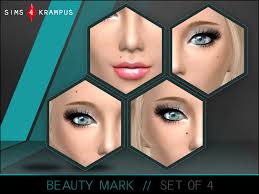 the sims resource beauty mark set of 4