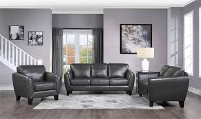 dark gray leather sofa set