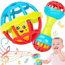 anvi best colorful dumbbell rattle toy