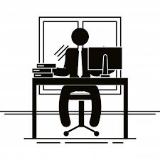 Abbildung geschäftsmann im büro avatar silhouette | Premium-Vektor