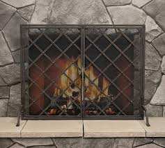 Iron Weave Open Door Fireplace Screens