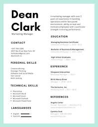 Mint Corporate Simple Resume Templates By Canva