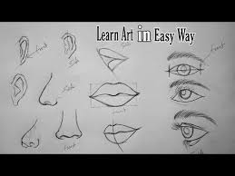 how to draw eyes nose and lips easy