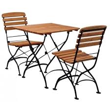 Indoor outdoor table chairs patio setting metal garden balcony cafe black square. Garden Square Folding Table Set Oslo