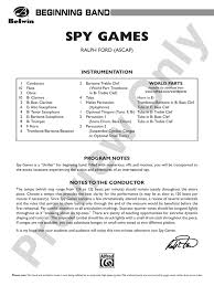 spy games concert band conductor score