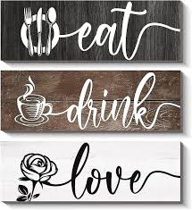 3 Pieces Kitchen Sign Wall Decor Eat