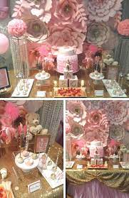 pink fl baby shower decorations