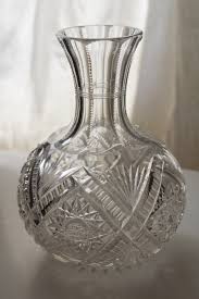 Antique Cut Crystal Water Carafe Or