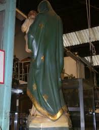 Painted Plaster Statue Of Virgin Mary