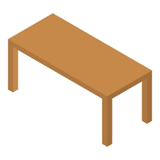 Vector Wood Table Icon Isometric