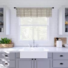 kitchen curtain valance in white linen