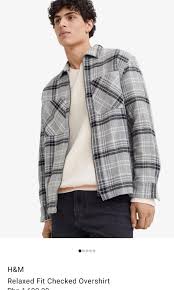 h m checd overshirt jacket men s