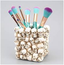 skull makeup brush holder pen holder