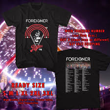 New Foreigner Live Tour 2019 Black Tee Two Side 01